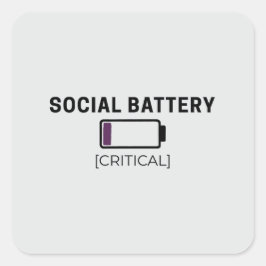 Minimalistische Social Battery Low Sticker