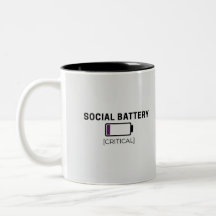 Minimalistische Social Battery Low Sticker