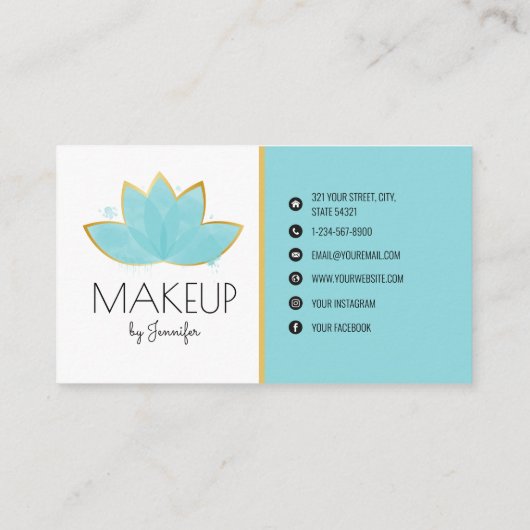 Minimalistische sociale media Lotus Flower Visitekaartje (Achterkant)