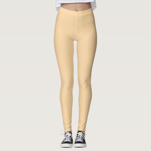 Minimalistische Soft Peach Leggings met unieke sti (Voorkant)