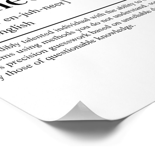 Minimalistische software engineer-definitiecode poster (Hoek)