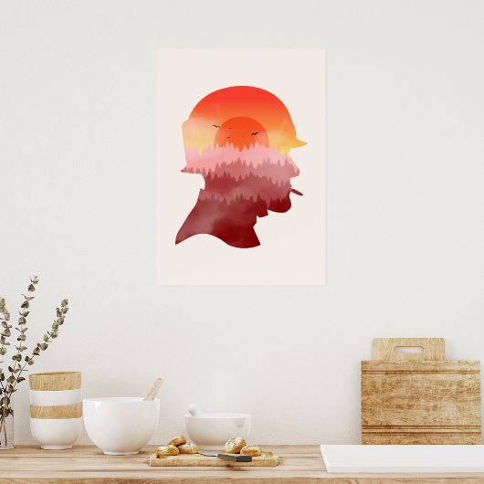 Minimalistische Soldaat Poster (Keuken)