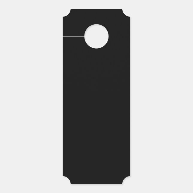 Minimalistische Solid Black Hanging Ticket Deur Si Deurhanger (Voorkant)