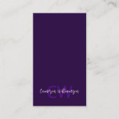 Minimalistische Solid Deep Paarse QR Code Sociaal Visitekaartje (Voorkant)