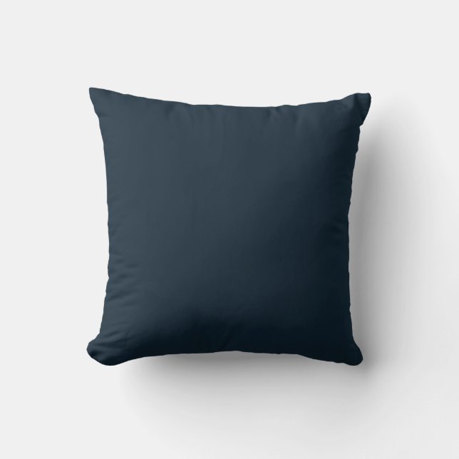Minimalistische Solid Navy Blue Coastal Accent Dec Kussen (Voorkant)