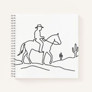 Minimalistische solorijder continue lijn kunst ont notitieboek