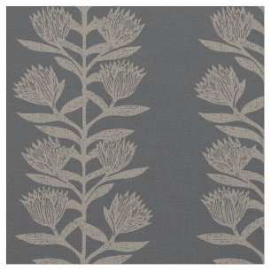Minimalistische sombere botanische bloem koolzwart stof