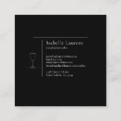 Minimalistische Sommelier wijnexpert Vierkante Visitekaartje (Achterkant)