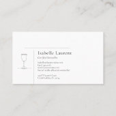 Minimalistische Sommelier wijnexpert Visitekaartje (Achterkant)