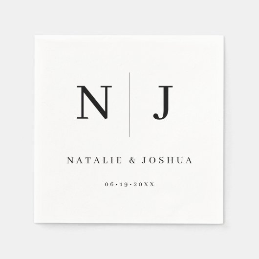 Minimalistische Sophisticate typografie bruiloft Servet (Voorkant)