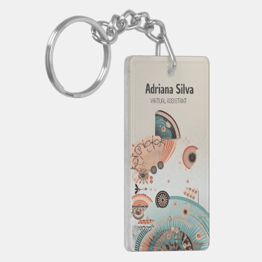 Minimalistische Sophisticated Boho Virtual Assista Sleutelhanger (Voorkant Links)