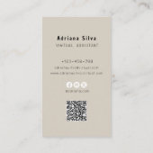 Minimalistische Sophisticated Boho Virtual Assista Visitekaartje (Achterkant)
