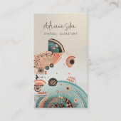 Minimalistische Sophisticated Boho Virtual Assista Visitekaartje (Voorkant)