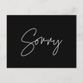 Minimalistische Sorry bruiloft update Briefkaart (Voorkant)