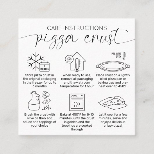 Minimalistische Sourdough Pizza Crust Bakkerij Car Vierkante Visitekaartje (Voorkant)
