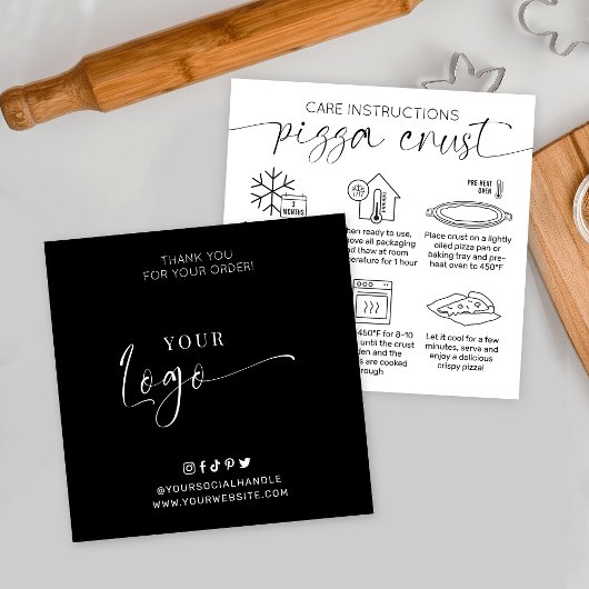 Minimalistische Sourdough Pizza Crust Bakkerij Car Vierkante Visitekaartje