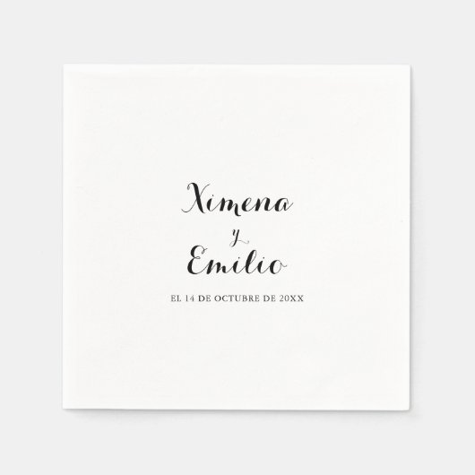 Minimalistische Spaanse bruiloft servet (Voorkant)