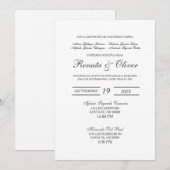 Minimalistische Spaanse bruiloft uitnodiging (Voorkant / Achterkant)