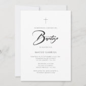 Minimalistische Spaanse Elegante Doop Uitnodiging  (Voorkant)