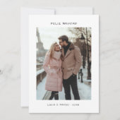 Minimalistische Spaanse Kerstmis Feliz Navidad Fot Feestdagenkaart (Voorkant)