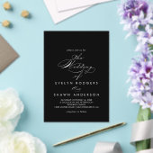 Minimalistische Spaanse zwarte bruiloft Acryl Uitnodigingen (Insitu (Huwelijk))