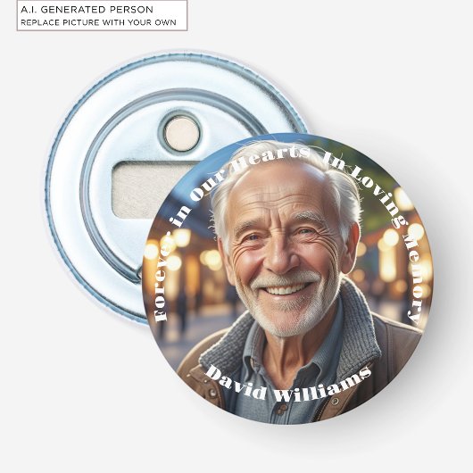 Minimalistische speciale foto-herdenking van het l button flesopener