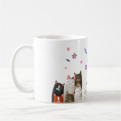 Minimalistische speelse kat glimlacht Schattig Sch Koffiemok (Links)