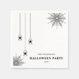 Minimalistische spinnen en spinnenweb Halloween Servet