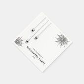 Minimalistische spinnen en spinnenweb Halloween Servet (Hoek)