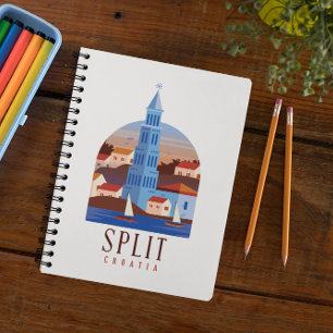 Minimalistische Split Kroatië Dalmatië Vintage Notitieboek