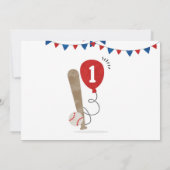 Minimalistische sport Baseball eerste verjaardag Kaart (Achterkant)