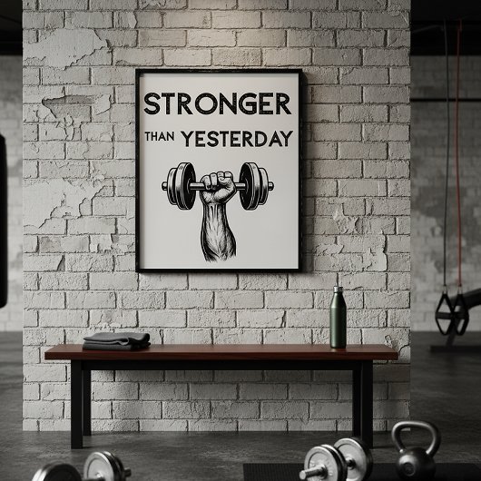Minimalistische sportzaalquote poster