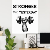 Minimalistische sportzaalquote poster (Thuiskantoor)