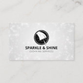 Minimalistische sprankelende schoonmaakservice Hui Visitekaartje (Achterkant)
