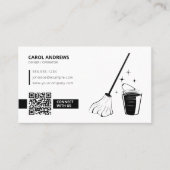 Minimalistische sprankelende schoonmaakservice Hui Visitekaartje (Voorkant)