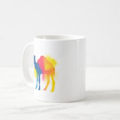 Minimalistische Spray Paint Camel Silhouet Koffiemok (Voorkant links)