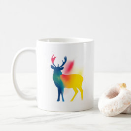 Minimalistische Spray Paint Deer Silhouet Koffiemok
