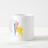 Minimalistische Spray Paint Deer Silhouet Koffiemok (Voorkant links)