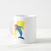 Minimalistische Spray Paint Dolphin Silhouette Koffiemok (Voorkant links)