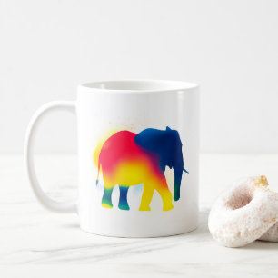 Minimalistische Spray Paint Elephant Silhouet Koffiemok