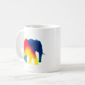 Minimalistische Spray Paint Elephant Silhouet Koffiemok (Voorkant links)