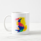 Minimalistische Spray Paint Kangaroo Silhouet Koffiemok (Links)