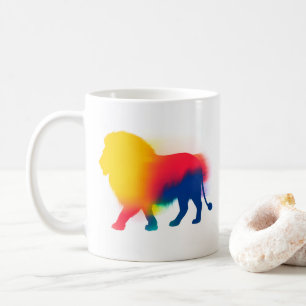 Minimalistische Spray Paint Lion Silhouette Koffiemok