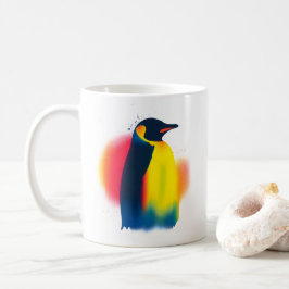 Minimalistische Spray Paint Penguin Silhouette Koffiemok
