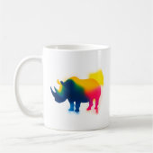Minimalistische Spray Paint Rhinoceros Silhouette Koffiemok (Links)