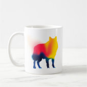Minimalistische Spray Paint Wolf Silhouette Koffiemok (Links)