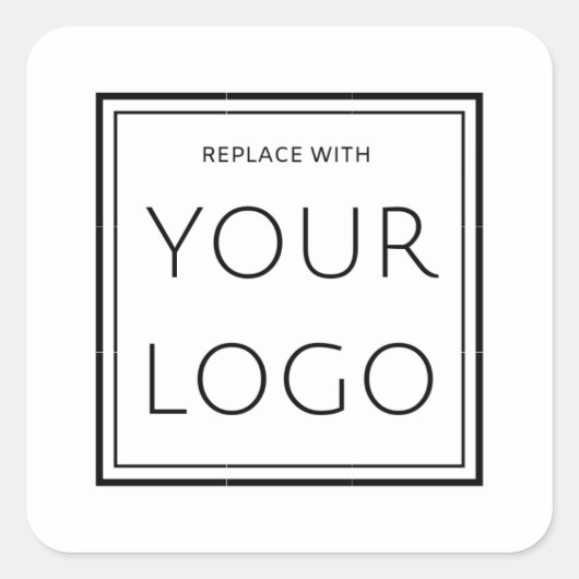 Minimalistische Square Business Logo Company Brand Vierkante Sticker (Voorkant)