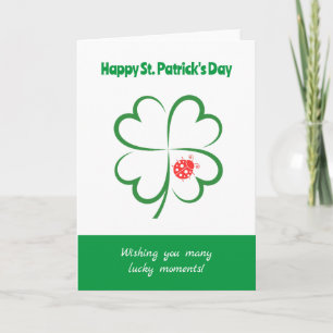 Minimalistische St Patricks Dag, 4 blad klaver, li Kaart