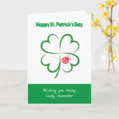 Minimalistische St Patricks Dag, 4 blad klaver, li Kaart (Gele Bloem)