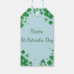 Minimalistische St. Patrick's Day Klaver Frame Cadeaulabel